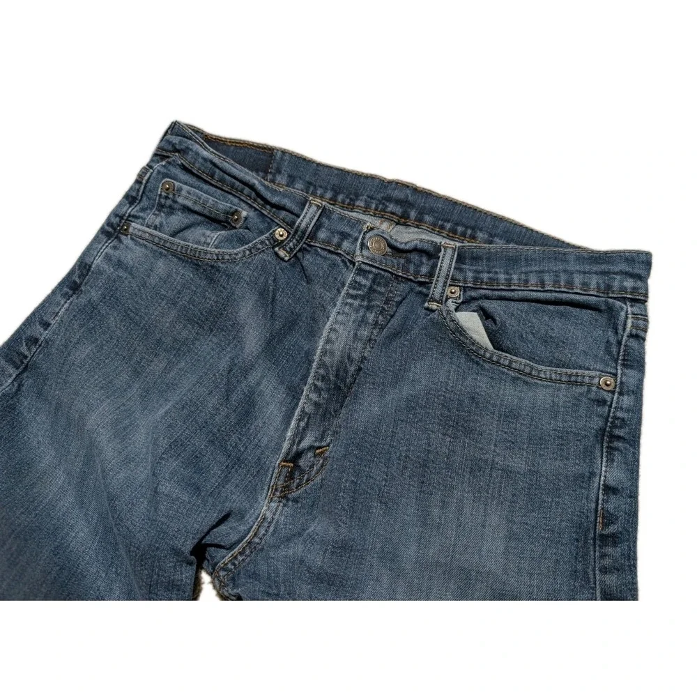 Levis 505 Jeans Mens 33x32 Blue Medium Wash Cotton Stretch Straight Fit Workwear